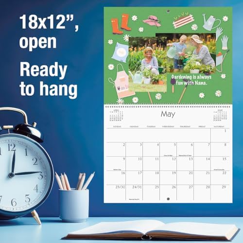 Current 2027 Photo Fun Scrapbooking Wall Calendar, 18 x 12" when opened, Bookstore-Quality, Spiral-Bound Hanging Monthly Wall Calendars for Kitchen & Office