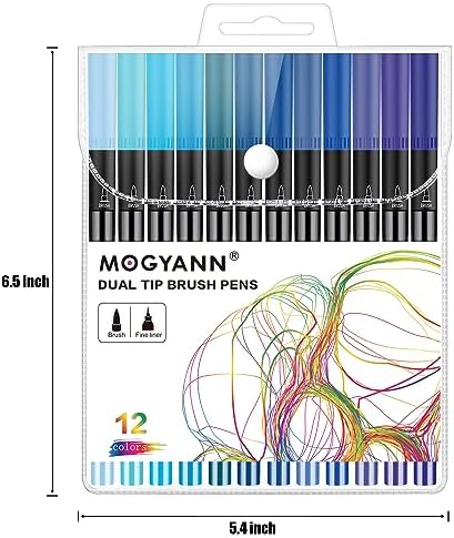Blue Markers for Coloring, Drawing Pens 12 Pack