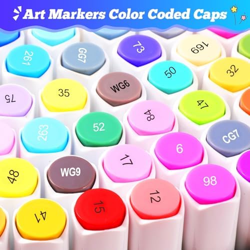 Taotree Alcohol Markers 121 Colors Dual Tips Art Markers Coloring Pens | Fine tip & Chisel Drawing Art Supplies for Adults Artist Sketch Painting Sketching Coloring Drawing Pens