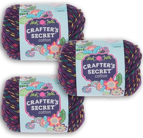 Hobby Lobby Crafter's Secret Yarn, 202 Purple Confetti, Set of 3