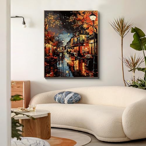 PRASIO Paint by Numbers Kit for Adults Beginner, Landscape Adult Paint by Numbers on Canvas, DIY Acrylic Watercolor Oil Paint by Number for Adults for Home Decor Gift 16x20 Inch