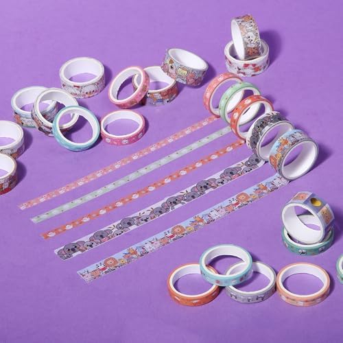 Mr. Pen- Cute Washi Tape Set - 24 Rolls Kawaii Animals Gold Foil Decorative