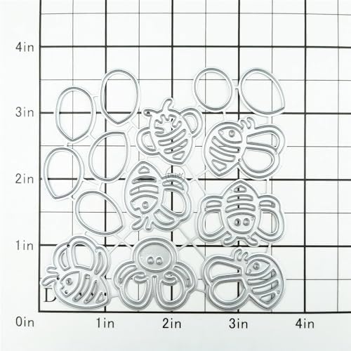 Patchwork Animals Bees Metal Cutting Dies for Card Making