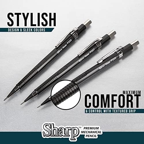 Pentel Sharp Mechanical Pencil, (0.3mm), Extra Fine Line, Brown Barrel, Pack of 4 (P203PF4E)