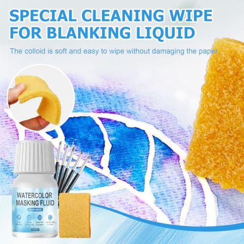 WANJAO White Masking Fluid for Watercolor Painting, Fast Drying Easy Peel