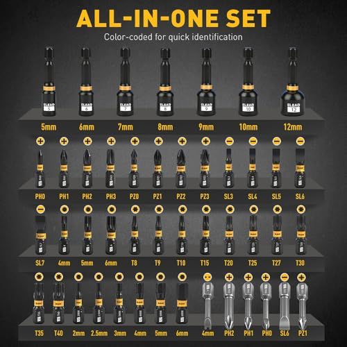 46 in 1 Magnetic Ratchet Screwdriver Set, Multi-Bit Screwdriver Kit, Nut Driver Set, Detachable Ratchet Handle with Storage Case, Repair Tool Kit for Furniture, Computer, Bicycle