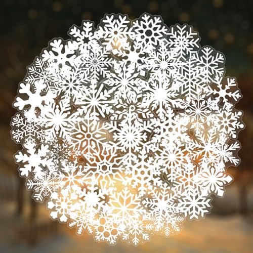 50 PCS Snowflake Stickers for Scrapbooking Journaling Junk Journal Scrapbook Supplies - Waterproof Transparent PET Aesthetic Decals for Resin Crafts Decorative Art Crafts (Snowflake)