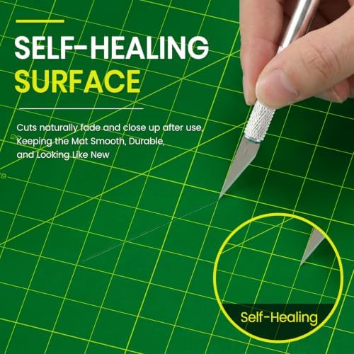 Self Healing Cutting Mat 23 x 47 in, Double Sided Grid PVC Craft Cutting Board, 5-Layer Rotary Cutting Mat for Sewing, Quilting, Fabric, Vinyl, Paper, Leather, Scrapbooking, Craft Projects