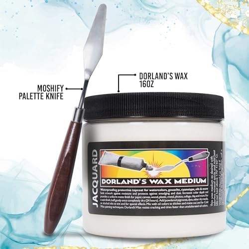Jacquard 16oz Dorlands Wax Medium for Watercolor Bundled with Palette Knife