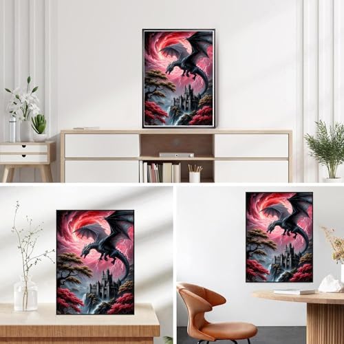 Lophomie Diamond Art Kits for Adults, Dragon Diamond Painting Kits 14x14 in