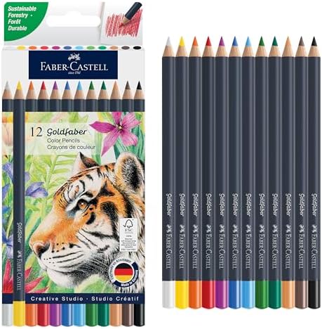 Faber-Castell Goldfaber Colored Pencils, 12 Classic Colors for Artists