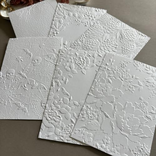 Wild Leaf & Tiny Floral 3D Embossing Folder, Natural Foliage Botanical Texture Plastic Stencil for DIY Scrapbooking Card Making Paper Crafts