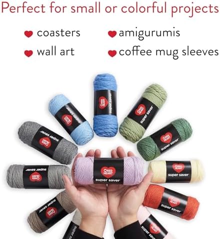 Red Heart Super Craft Kit Pastels, Yarn for Crocheting and Knitting