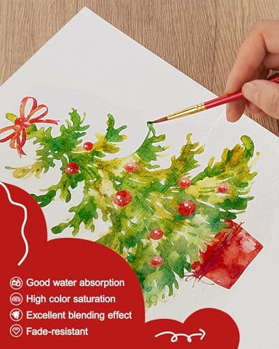 Watercolor Cards and Envelopes Set, 50 Folded Blank 5x7 Inch Greeting Cards
