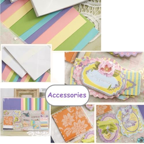 Huralona Greeting Card Making Supplies Envelope Kit Gift Anniversary Craft | Handmade DIY Card Kits 15 Cards 15 Envelopes with Accessories for Birthday Thanksgiving Christmas Wedding Invitation