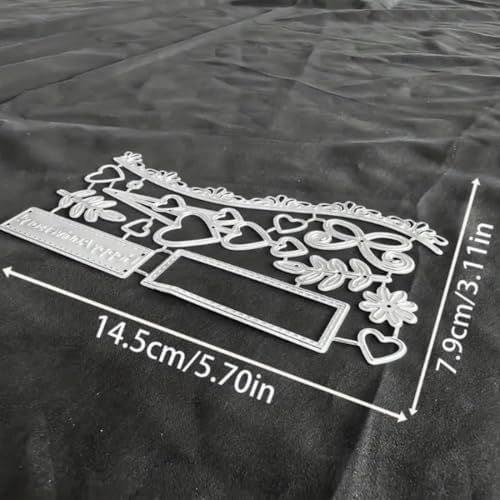 Cutting Dies Metal Stencils Scrapbooking Tools DIY Embossing Template for Paper Card Making Album Arts Crafts Supplies (Anniversary Lace Love Wave-14.5x7.9cm)