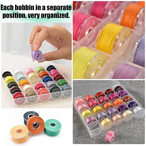 50 Pcs Bobbins, Plastic Bobbins for Brother Sewing Machine, Sewing Bobbins with Bobbin Case, Bobbin for Sin-ger/Bro-Ther, Bobbins for Singer Sewing Machine