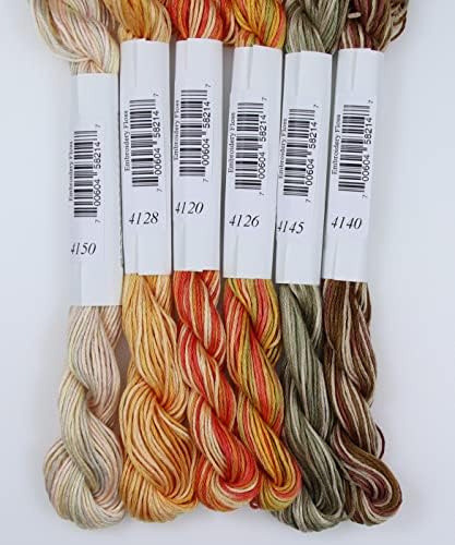 KCS Big skeins of 25 Meters Size 25 Color Variegated Cross Stitch Stranded Threads,6 skeins,13