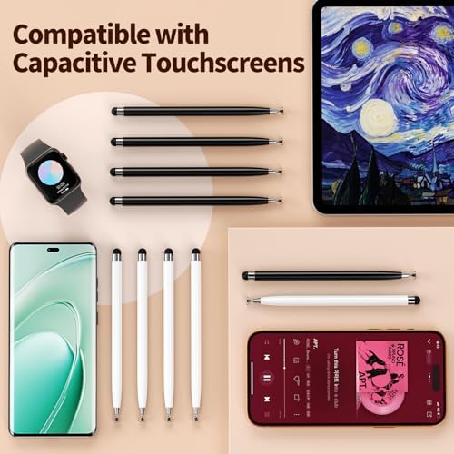 10PCS Stylus Pen for Touchscreen,Lightweight 2 in 1 Design