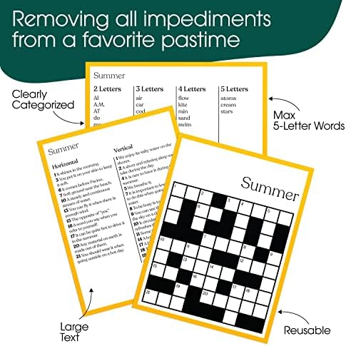 Keeping Busy Crossword Dementia Activities for Seniors | Alzheimer Products for Elderly Patients | Fun Memory Game Toy & Cognitive Brain Puzzle for Senior Citizens w/Memory Loss or Alzheimers