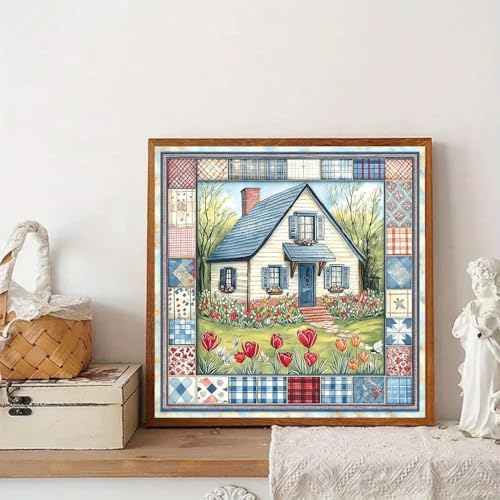 Cozy Country House Garden Diamond Art Kits for Adult Diamond Painting Kit