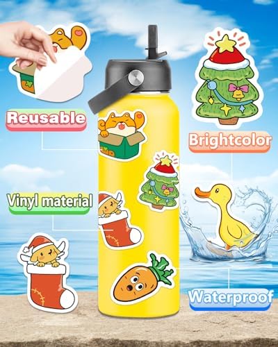Apakkai 600 Pcs Cute Stickers for Kids, Water Bottle Stickers for Teens, Kawaii Vinyl Phone Laptop Skateboard Animal Waterproof Sticker, Bulk Aesthetic Sticker Packs for Boys Girls Teacher