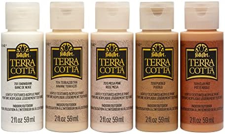 FolkArt Terra Cotta Acrylic Paint Set of 5, Essentials 2 fl oz Assorted Matte Finish Colors For Painting, Drawing & Art Supplies, DIY Arts And Crafts Acrylic Paint For Kids And Adults, 44506