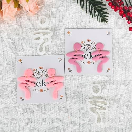 Xaekicr Abstract Woman Shape Polymer Clay Cutters – Modern Clay Earring Cutters for Jewelry Making, Clay Tools for Polymer Clay Molds, Set of 2