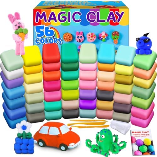 ESSENSON Air Dry Clay 56 Colors, Modeling Clay for Kids