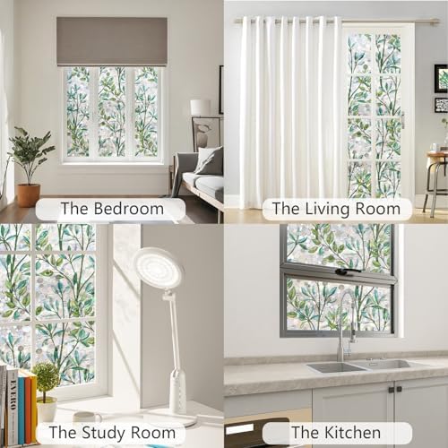 LEMON CLOUD Window Privacy Film Rainbow Stained Glass Cling, 23.6″ x 157.4″