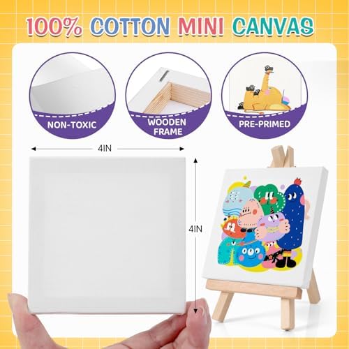 ESRICH 5 Set Canvas Painting Kit, Mini Acrylic Paint Set
