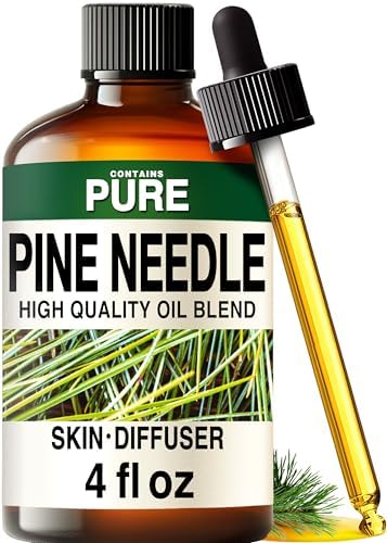 100% Pure Pine Needle Oil - 4 Fl Oz Pine Needle Essential Oil for Hair, Skin, Diffuser, Aromatherapy & DIY Soap Making Scent