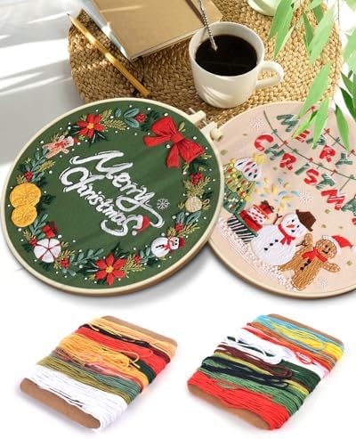 TINDTOP Christmas Embroidery Kit for Adult, Embroidery Kit for Beginners