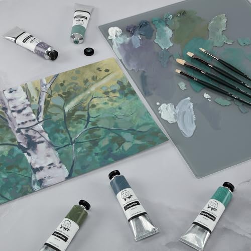 Tusc & Pine Artist Oil Paint - 40 ml Set of 5 - Cool Grayed - Non-Yellowing, Rich & Creamy Consistency, Maximum Pigment Load, Small Batch Milled Oil Paints Developed for Professional Artists