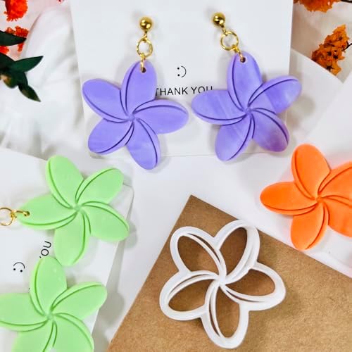 Xaekicr Tropical Flower Polymer Clay Cutter – 5 Petal Clay Earring Cutter for DIY Floral Jewelry – Clay Tools for Polymer Clay Earrings & Handmade Crafts – Simple Cutter for Summer Designs