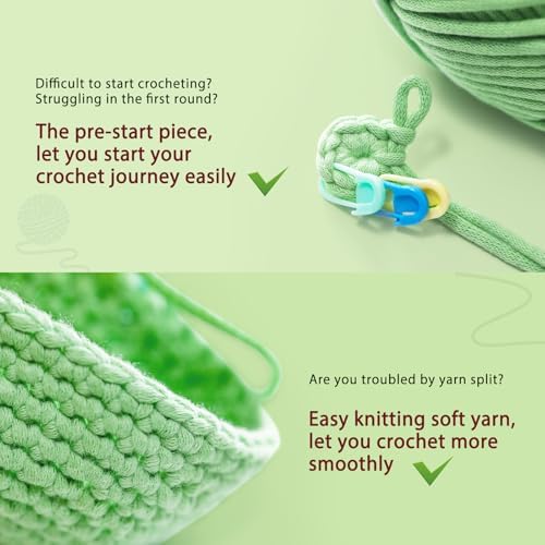 CrochetBox Crochet Kit for Beginner, Highland Cow and Frog Learn How to Crochet Stuffed Animals Gift for Adults and Teen(), Knitting Set with Yarn Hook Stitch-by-Stitch Video Tutorial