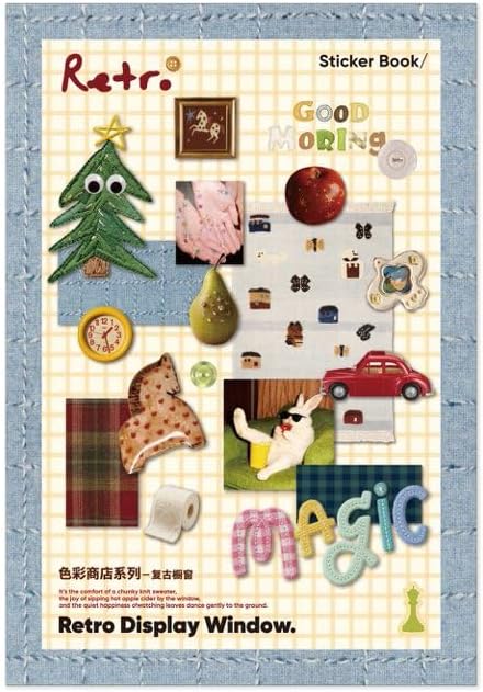 1300Pcs+ Retro Sticker Book for Scrapbook Junk Journal (CS-Blue)