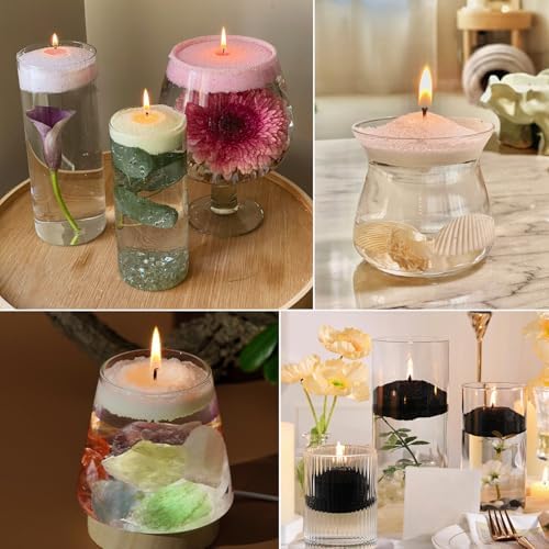 Blingfun Snow Pearled Candle with Wicks,5 Colors of DIY Candle Sand kit,with Mixing Cup, Spoond etc.Refillable for Making Pearled Wax for Halloween Thanksgiving Christmas Wedding Party-1.3LB