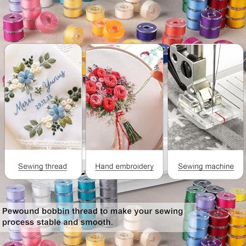 210 Pcs Prewound Bobbin Thread Set – 36 Colors Size A Bobbins