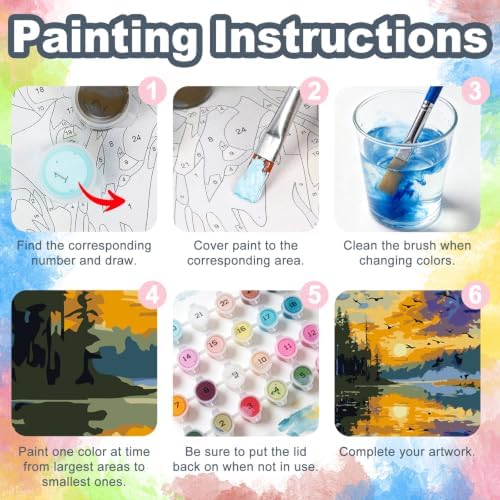 Landscape Framed Paint by Numbers Kit for Adults Beginner 8x12 inch