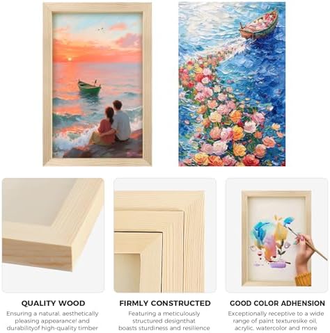 8 Pack 6x12 Inch Unfinished Square Wood Panels for DIY Painting Crafts