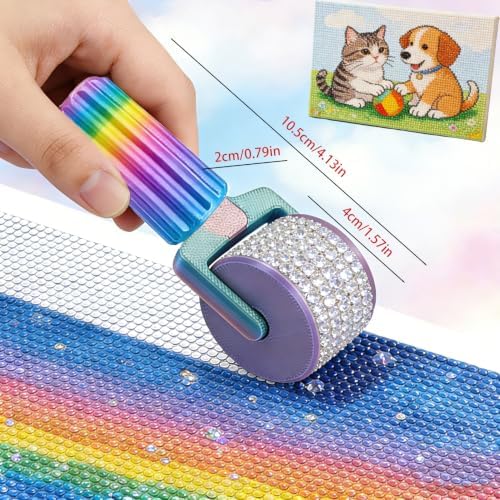 2026 New Diamond Art Roller-Essential DIY Craft Tool for Rhinestone Embroidery, Easy-Grip Hand Roller, Detachable Diamond Painting Tools and Accessories,2 PCS