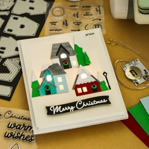 BAOFALI 21 PCS Creative Easy Halo Lights & Easy Lights for DIY Light-Up Christmas Cards Making Scrapbook Decoration ; Self-Adhesive Light-Up Units with Warm White LEDs (Without Battery)