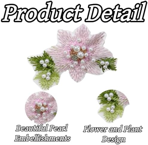 8 Pack Embroidery Flower Beaded Patches – Handmade Embroidered Sew On Appliques, Assorted Floral Designs, Decorative Embellishments for Clothing, Hats, Bags, Jeans, Hair Accessories & DIY Crafts