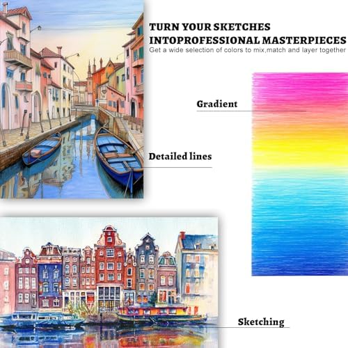 Colored Pencils for Adult Coloring Books, 72 Colors Drawing Pencils with Soft Oil-Based Cores, Professional Art Supplies for Artists, Vibrant Color Pencil Set In Zipper Case for Teens.