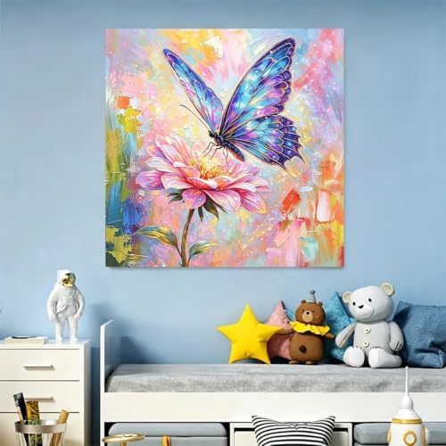 Arttoplus Butterfly Paint by Numbers Kit for Adults Beginner 16x20 inch | Butterfly Adult Paint by Number Kits on Canvas, DIY Acrylic Oil Painting by Numbers for Adults for Gift Home Wall Decor