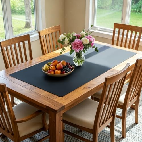 Thick(2MM) Extra Large Silicone Mat For Kitchen Counter 39.4"x23.6" Silicone Table Mat For Resin Workbench Mat Heat Resistant Mat Coffee BarMat, Black