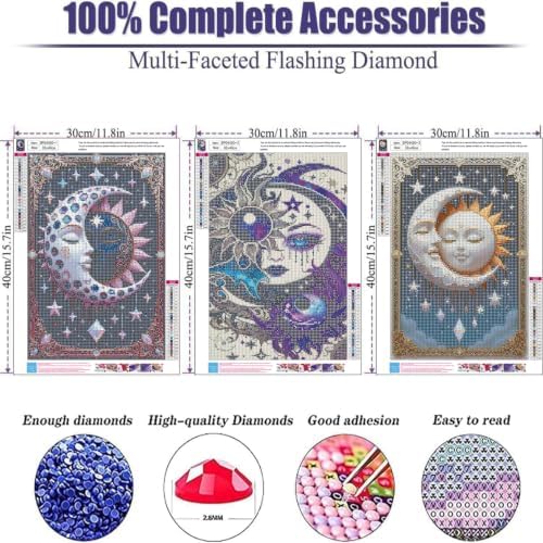 3 Pack card Diamond Art Kits for Adult Diamond Painting Kit for Beginner