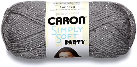 Caron Simply Soft Party Yarn, 3 oz, Medium Worsted 4 Gauge, -Platinum