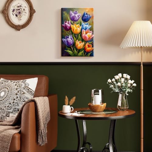 JOOZ 5D Flowers Diamond Painting Kits for Adults with Frame, 8x12 Inch